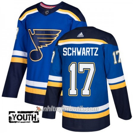 Barn Ishockey St. Louis Blues Tröja Jaden Schwartz 17 Adidas 2017-2018 Blå Authentic